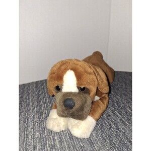 Toys R Us Animal Alley Boxer Puppy Dog Brown & White Plush 15"